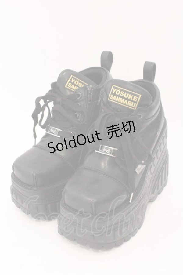 画像1: YOSUKE / 厚底スニーカー 23cm ブラック O-26-02-16-019-PU-SH-IG-OS (1)