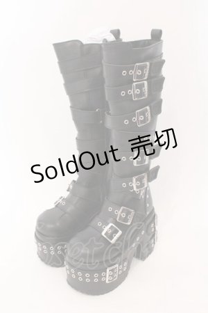 画像: YOSUKE / 【直営ショップ限定】厚底ロングブーツ M ブラック O-26-02-16-020-PU-SH-IG-OS