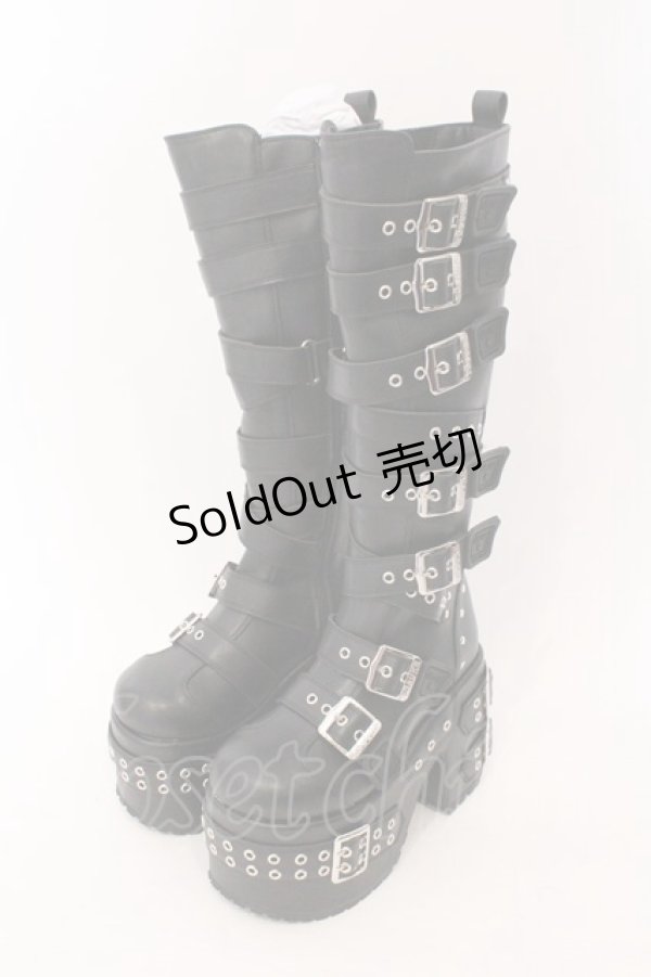 画像1: YOSUKE / 【直営ショップ限定】厚底ロングブーツ M ブラック O-26-02-16-020-PU-SH-IG-OS (1)