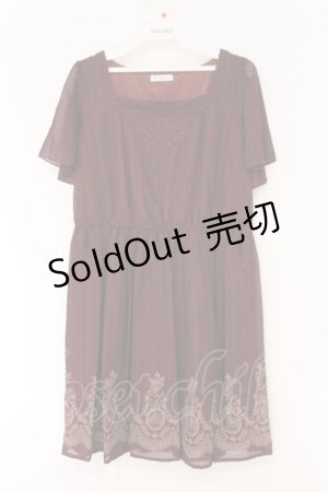 画像: axes femme / 裾パネルプリントワンピース M ワイン O-26-02-17-029-AX-OP-IG-OS