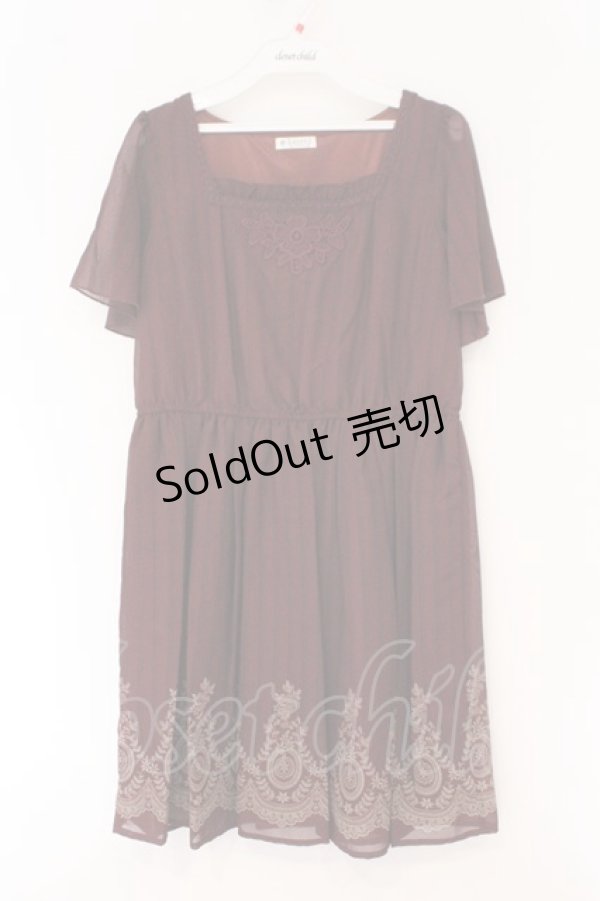 画像1: axes femme / 裾パネルプリントワンピース M ワイン O-26-02-17-029-AX-OP-IG-OS (1)