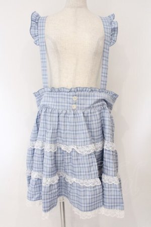 画像: DearMyLove / レースチェックティアードサスペンダースカート 5L サックス O-26-02-17-004-0-SK-IG-OS