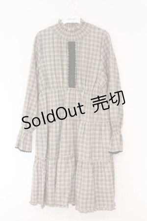 画像: axes femme / ハイカラーチェックワンピース M ベージュ O-26-02-17-033-AX-OP-IG-OS