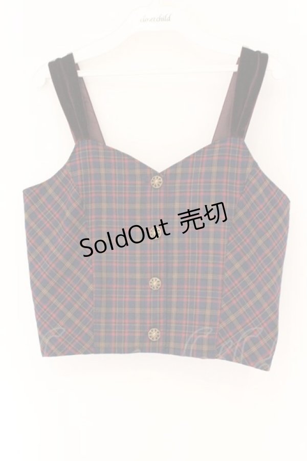 画像1: axes femme / HOUSEofTARTANコラボビスチェ M ブルーチェック O-26-02-17-034-AX-TO-IG-OS (1)