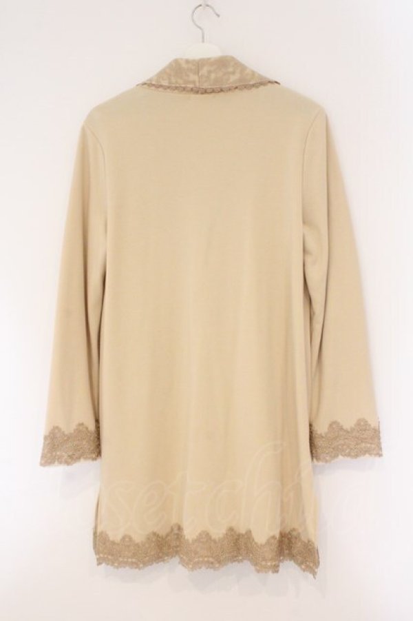 画像2: axes femme / ショールカラーロングカーデイガン M ベージュ O-26-02-17-036-AX-TO-IG-OS (2)