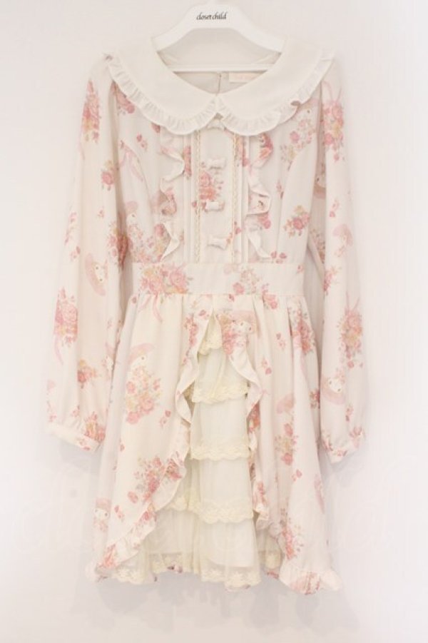 画像1: LIZ LISA / マイメロディ カシュクールワンピース  薄ピンク O-26-02-17-038-LO-OP-IG-OS (1)