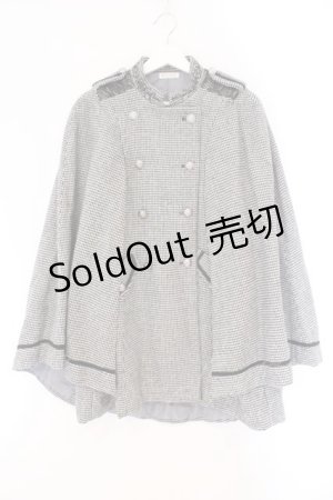 画像: axes femme / ダブルボタンケープコート F クロ×シロ O-26-02-17-039-AX-CO-IG-ZTC047