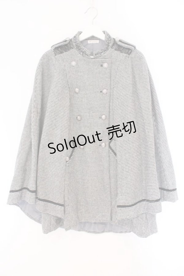 画像1: axes femme / ダブルボタンケープコート F クロ×シロ O-26-02-17-039-AX-CO-IG-ZTC047 (1)