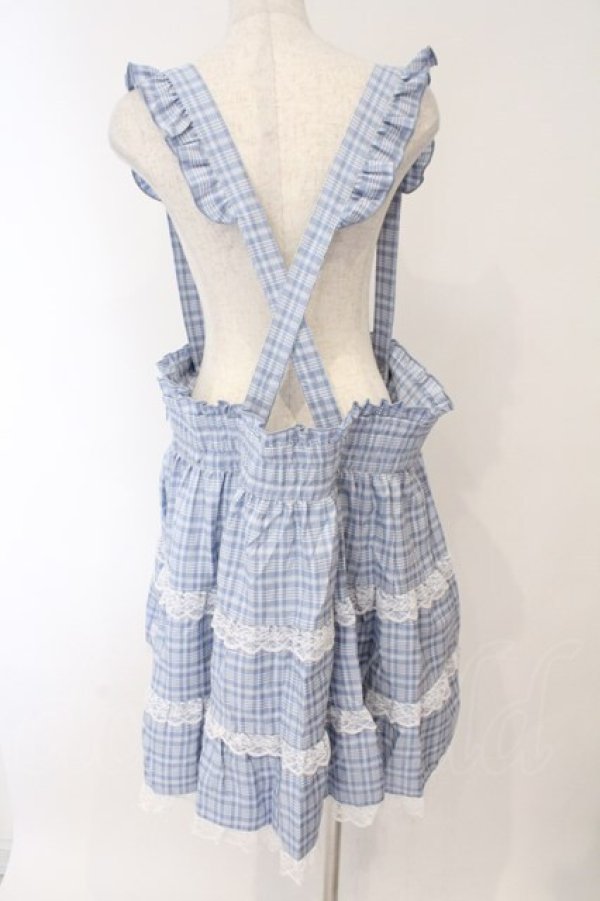 画像3: DearMyLove / レースチェックティアードサスペンダースカート 5L サックス O-26-02-17-004-0-SK-IG-OS (3)