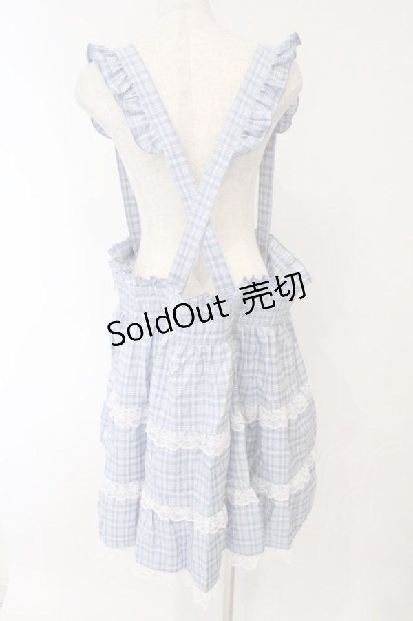 画像3: DearMyLove / レースチェックティアードサスペンダースカート 5L サックス O-26-02-17-004-0-SK-IG-OS (3)