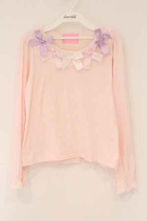 画像: Nile Perch / リボンカットソー  ピンク O-26-02-17-040-LO-TO-IG-OS