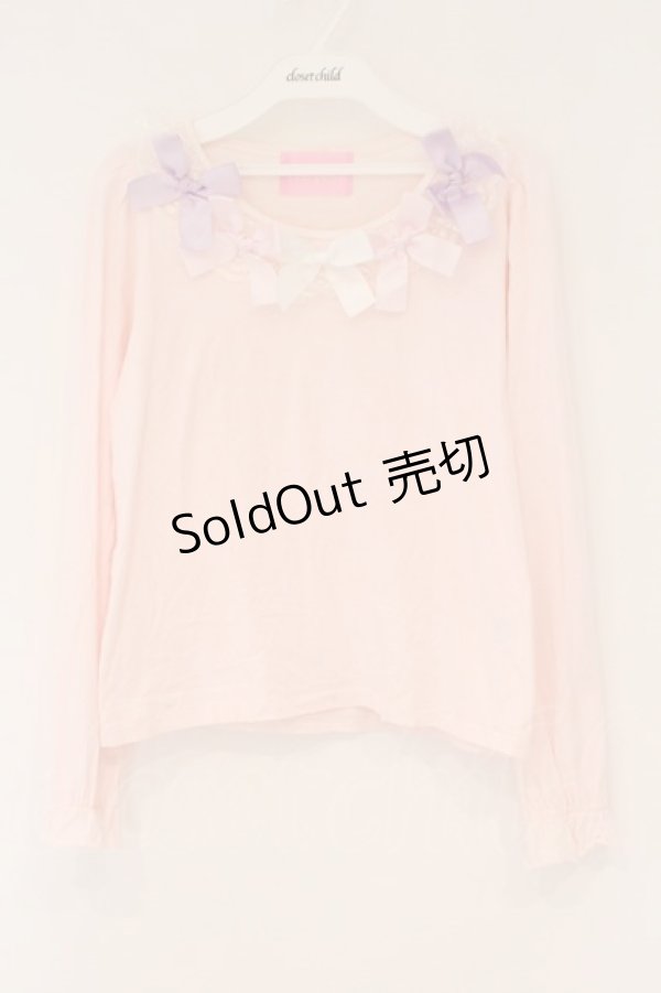 画像1: Nile Perch / リボンカットソー  ピンク O-26-02-17-040-LO-TO-IG-OS (1)