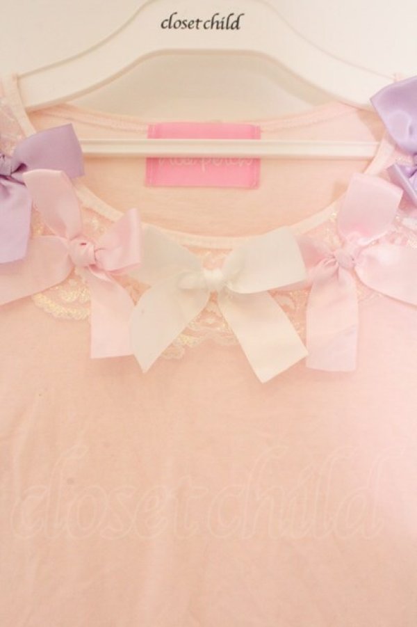 画像2: Nile Perch / リボンカットソー  ピンク O-26-02-17-040-LO-TO-IG-OS (2)