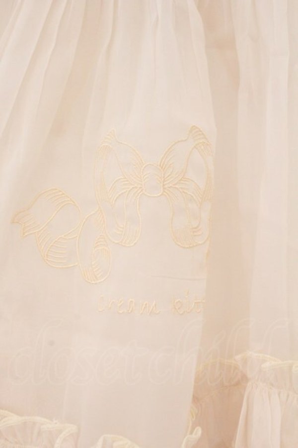 画像2: choker rabbit / 刺繍入りエプロン  生成り O-26-02-17-041-LO-SK-IG-OS (2)