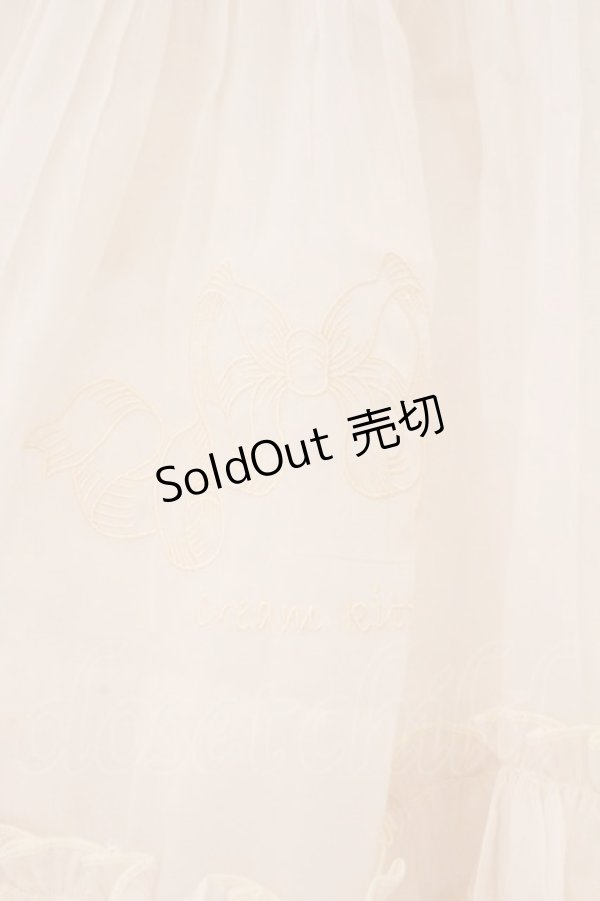 画像2: choker rabbit / 刺繍入りエプロン  生成り O-26-02-17-041-LO-SK-IG-OS (2)