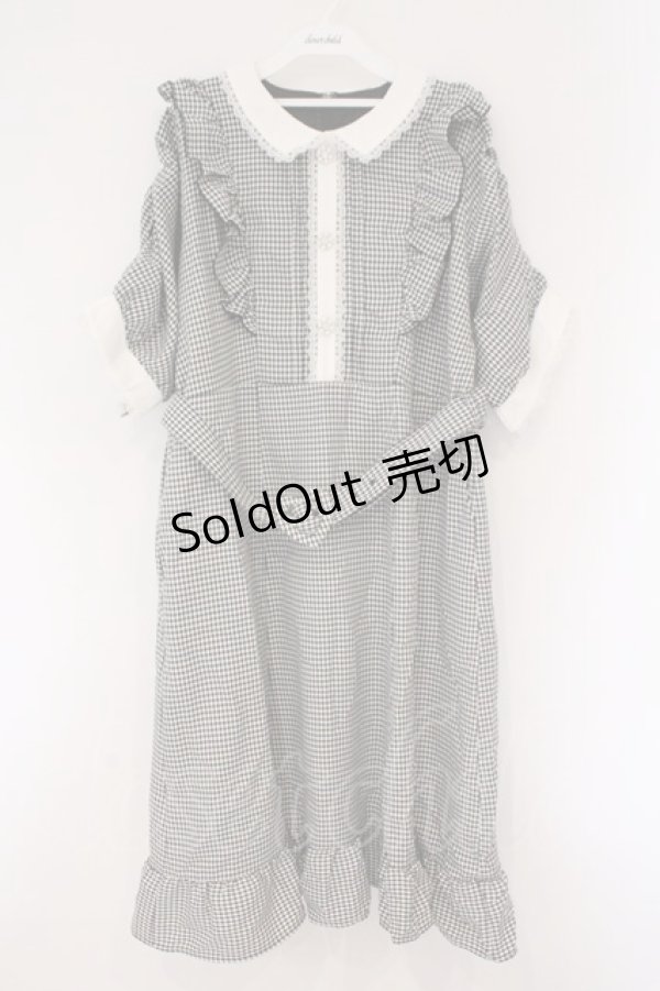 画像1: DearMyLove / キラキラビジューフリルアフタヌーンティーワンピース 5L ロング クロ×シロ O-26-02-17-042-0-OP-IG-OS (1)