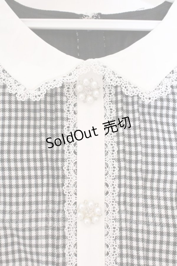 画像2: DearMyLove / キラキラビジューフリルアフタヌーンティーワンピース 5L ロング クロ×シロ O-26-02-17-042-0-OP-IG-OS (2)