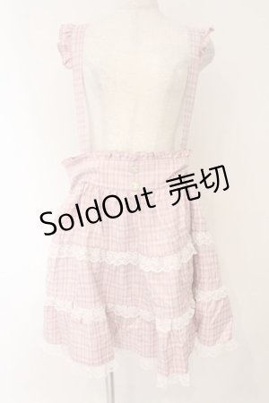 画像: DearMyLove / レースチェックティアードサスペンダースカート 5L ピンク O-26-02-17-005-0-SK-IG-OS
