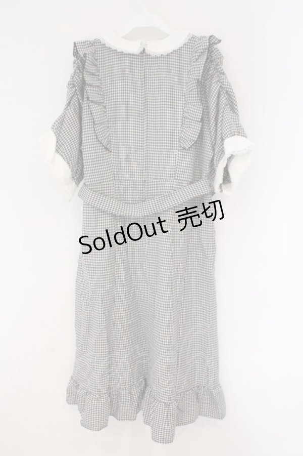 画像4: DearMyLove / キラキラビジューフリルアフタヌーンティーワンピース 5L ロング クロ×シロ O-26-02-17-042-0-OP-IG-OS (4)