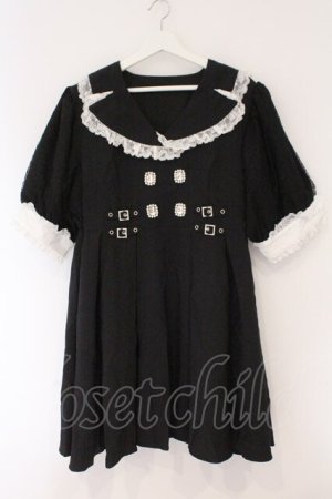 画像: DearMyLove / キラキラビジューテーラードレースワンピース 5L クロ×シロ O-26-02-17-044-0-OP-IG-OS