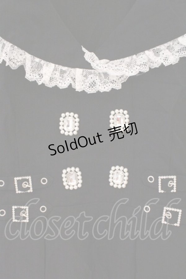 画像2: DearMyLove / キラキラビジューテーラードレースワンピース 5L クロ×シロ O-26-02-17-044-0-OP-IG-OS (2)