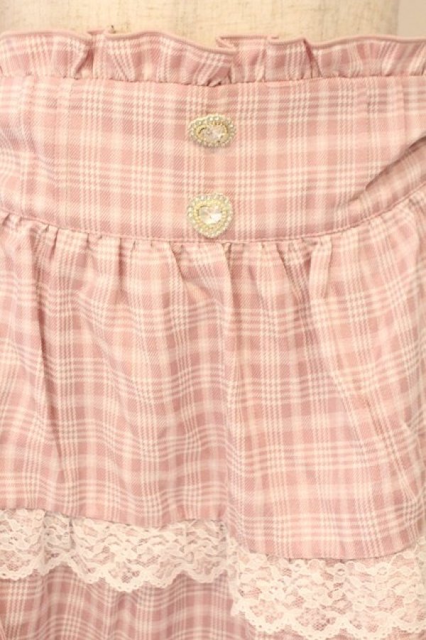 画像2: DearMyLove / レースチェックティアードサスペンダースカート 5L ピンク O-26-02-17-005-0-SK-IG-OS (2)