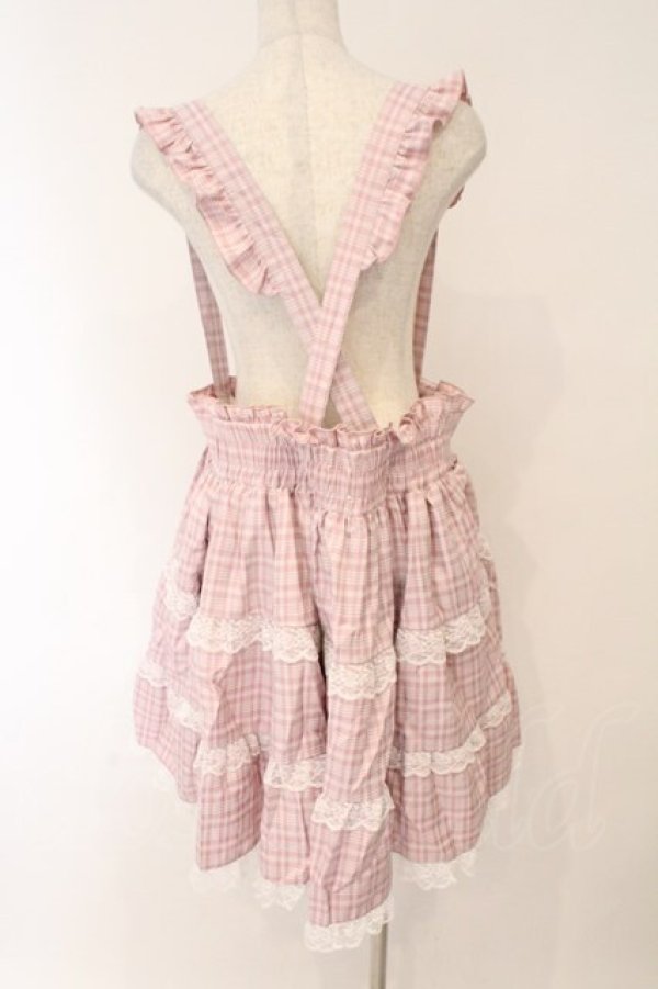 画像3: DearMyLove / レースチェックティアードサスペンダースカート 5L ピンク O-26-02-17-005-0-SK-IG-OS (3)