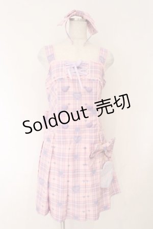画像: Angelic Pretty / Sprinkle Heart TartanジャンパースカートSet  ピンク O-26-02-17-007-AP-OP-IG-OS