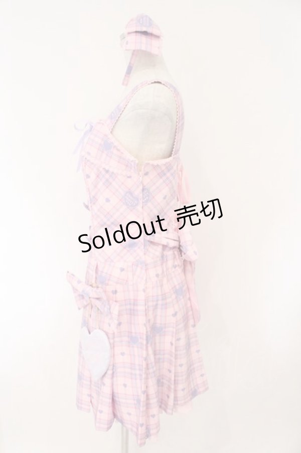 画像5: Angelic Pretty / Sprinkle Heart TartanジャンパースカートSet  ピンク O-26-02-17-007-AP-OP-IG-OS (5)