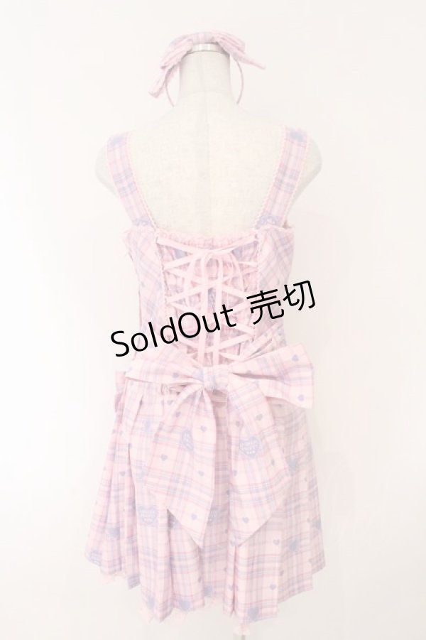 画像6: Angelic Pretty / Sprinkle Heart TartanジャンパースカートSet  ピンク O-26-02-17-007-AP-OP-IG-OS (6)