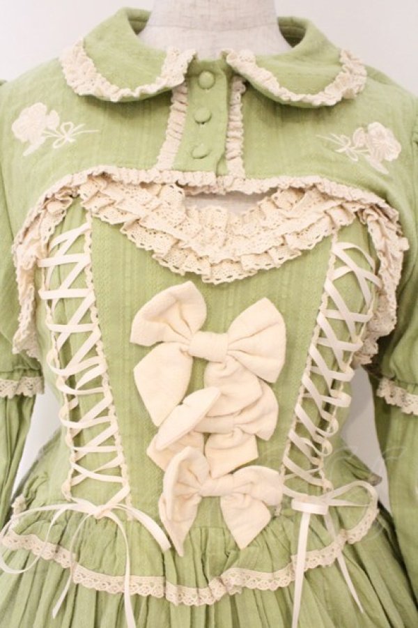 画像2: CRUCIS・南十字【海外ロリィタ】 / コットンジャンパースカート ボレロセット  グリーン O-26-02-17-009-LO-TO-IG-OS (2)