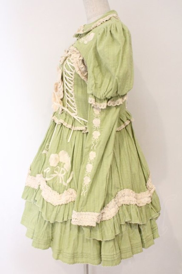 画像4: CRUCIS・南十字【海外ロリィタ】 / コットンジャンパースカート ボレロセット  グリーン O-26-02-17-009-LO-TO-IG-OS (4)