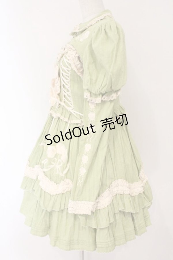 画像4: CRUCIS・南十字【海外ロリィタ】 / コットンジャンパースカート ボレロセット  グリーン O-26-02-17-009-LO-TO-IG-OS (4)