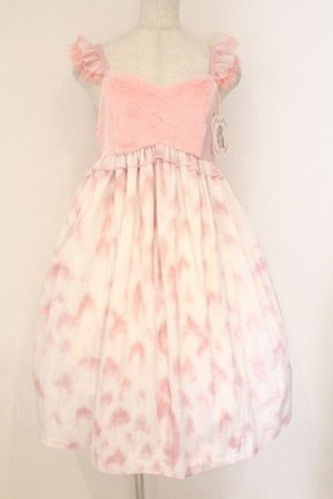 画像: choker rabbit / The Tabby Catジャンパースカート  粉色のヒョウ猫柄 O-26-02-17-010-LO-OP-IG-OS