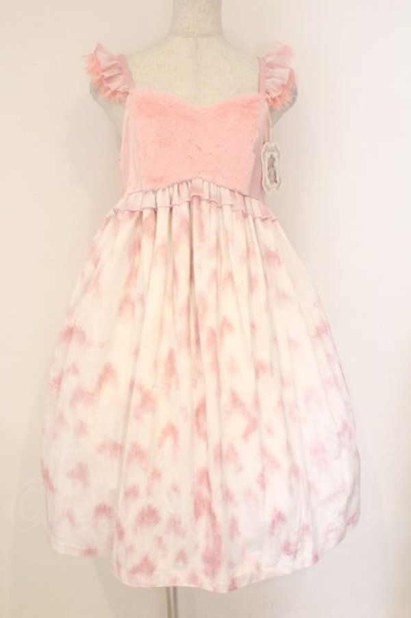 画像1: choker rabbit / The Tabby Catジャンパースカート  粉色のヒョウ猫柄 O-26-02-17-010-LO-OP-IG-OS (1)