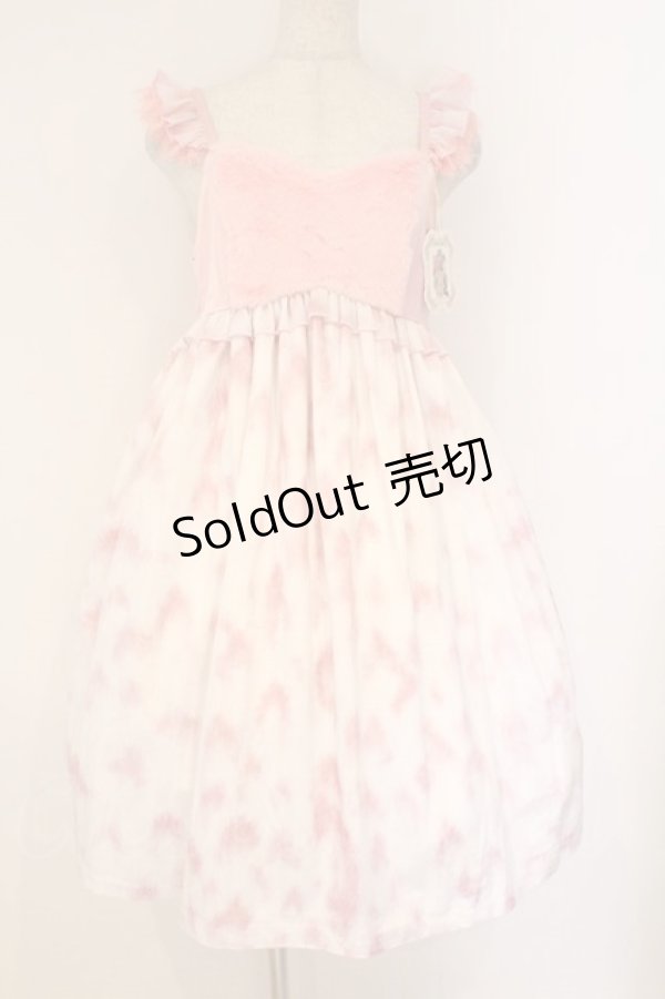 画像1: choker rabbit / The Tabby Catジャンパースカート  粉色のヒョウ猫柄 O-26-02-17-010-LO-OP-IG-OS (1)