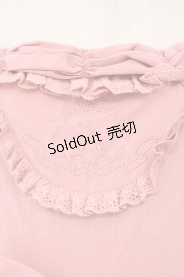 画像3: CRUCIS・南十字 / 猫刺繍ジャンパースカート カチューシャセット  ピンク O-26-02-17-011-LO-OP-IG-OS (3)