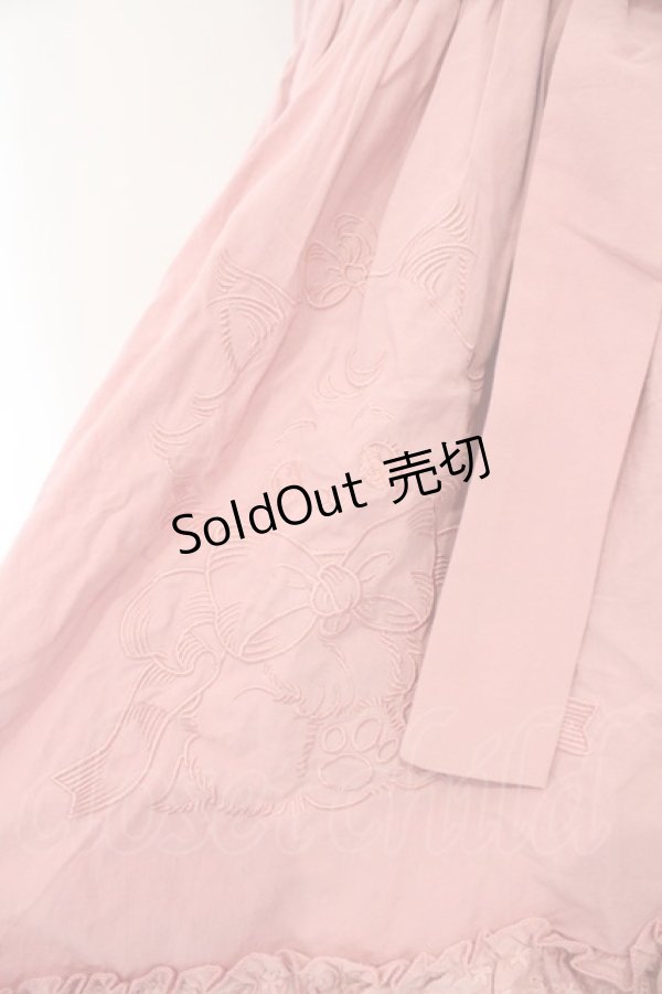 画像4: CRUCIS・南十字 / 猫刺繍ジャンパースカート カチューシャセット  ピンク O-26-02-17-011-LO-OP-IG-OS (4)