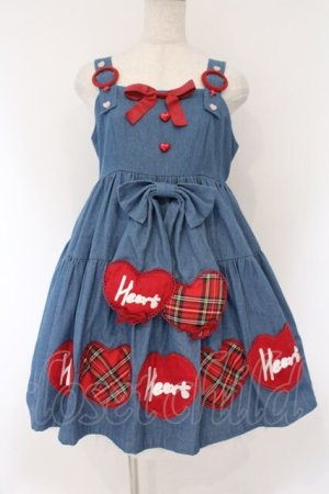 画像: LOLITA他 / ハートデニムジャンパースカート L インディゴ O-26-02-17-013-LO-OP-IG-OS