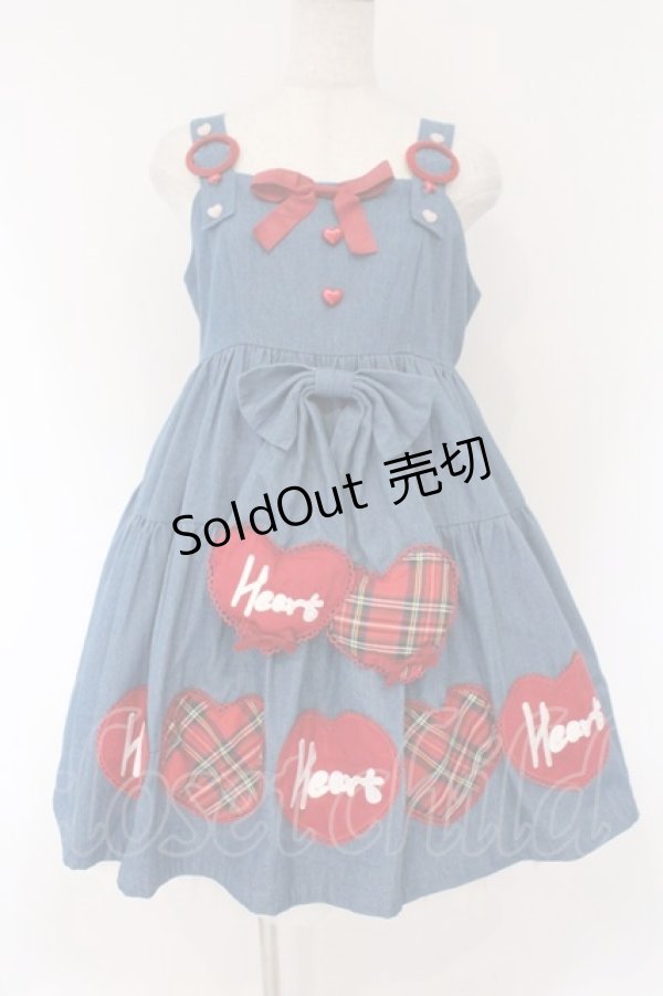 画像1: LOLITA他 / ハートデニムジャンパースカート L インディゴ O-26-02-17-013-LO-OP-IG-OS (1)