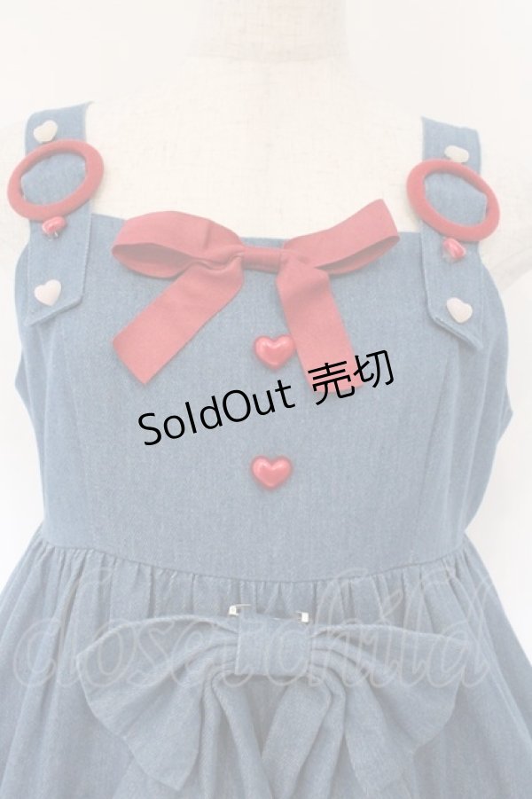 画像2: LOLITA他 / ハートデニムジャンパースカート L インディゴ O-26-02-17-013-LO-OP-IG-OS (2)