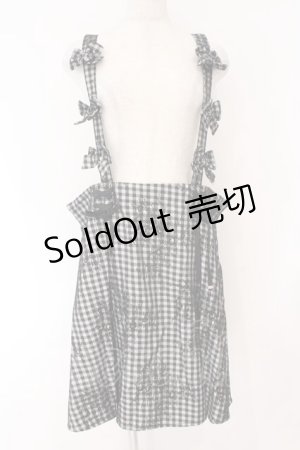 画像: DearMyLove / レース重ねサスペンダーリボンレースアップスカート 5L ギンガム クロ×シロ O-26-02-17-002-0-SK-IG-OS
