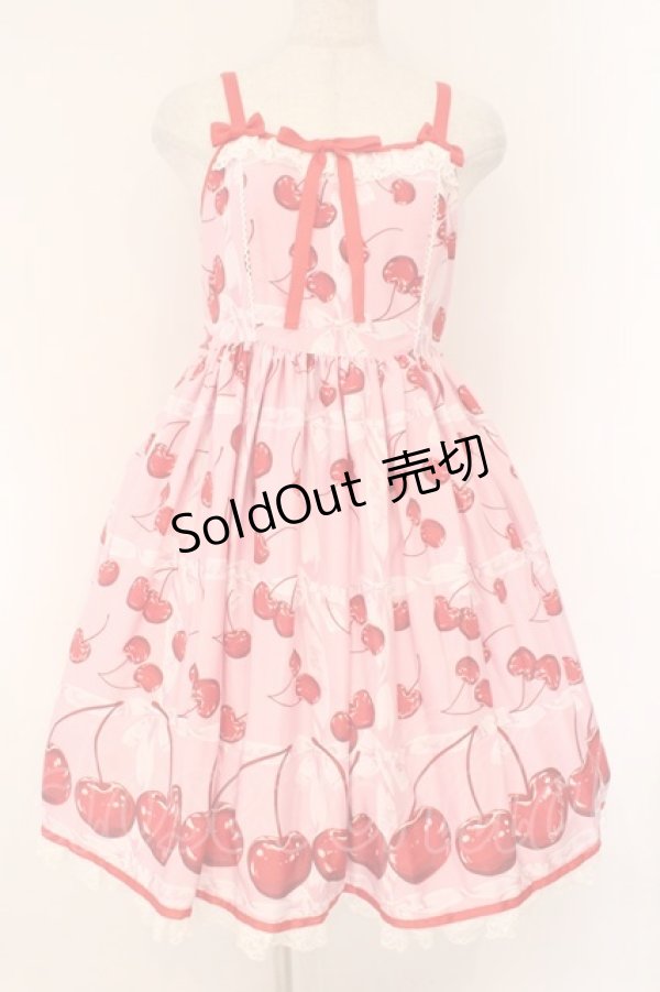 画像1: Angelic Pretty / Charming Cherryジャンパースカート  ピンク O-26-02-17-015-AP-OP-IG-OS (1)