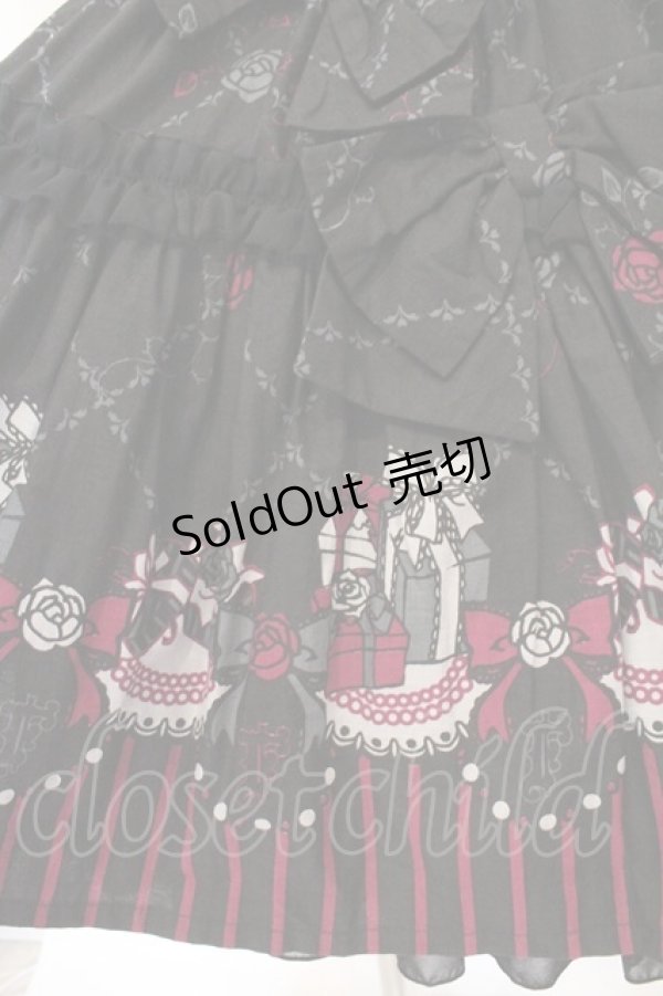 画像3: FRILL / プレゼントボックスプリントスカート  ブラック×濃ピンク O-26-02-17-016-HN-SK-IG-OS (3)