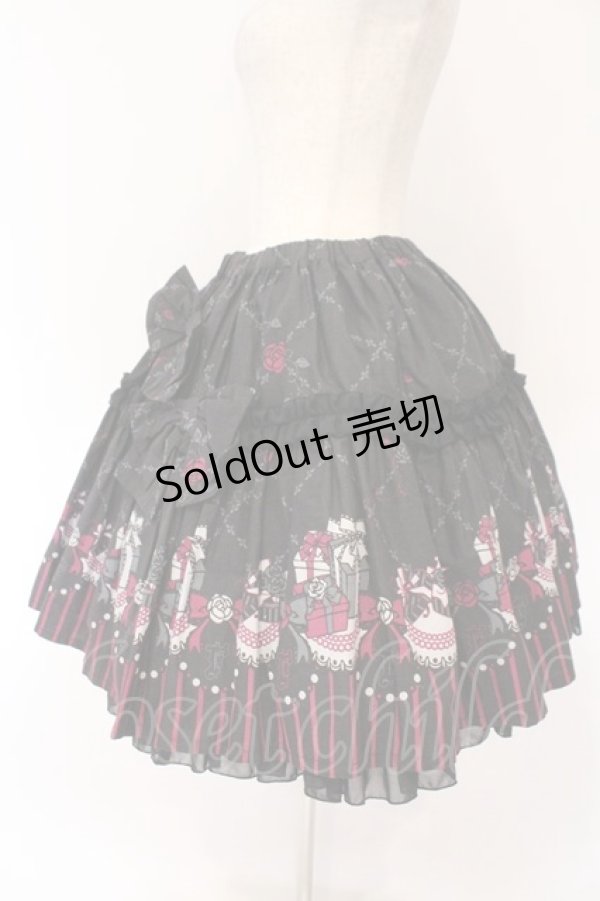 画像4: FRILL / プレゼントボックスプリントスカート  ブラック×濃ピンク O-26-02-17-016-HN-SK-IG-OS (4)