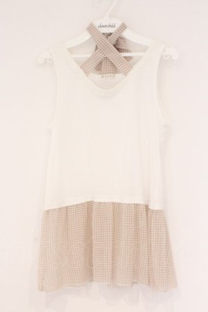 画像: axes femme / タンクレイヤードトップス M オフ×ベージュ O-26-02-17-021-AX-TO-IG-OS