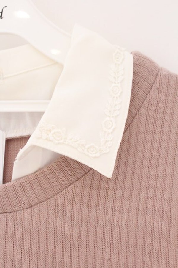 画像2: axes femme / レイヤード風カットPO M ピンクベージュ×オフ O-26-02-17-022-AX-TO-IG-OS (2)