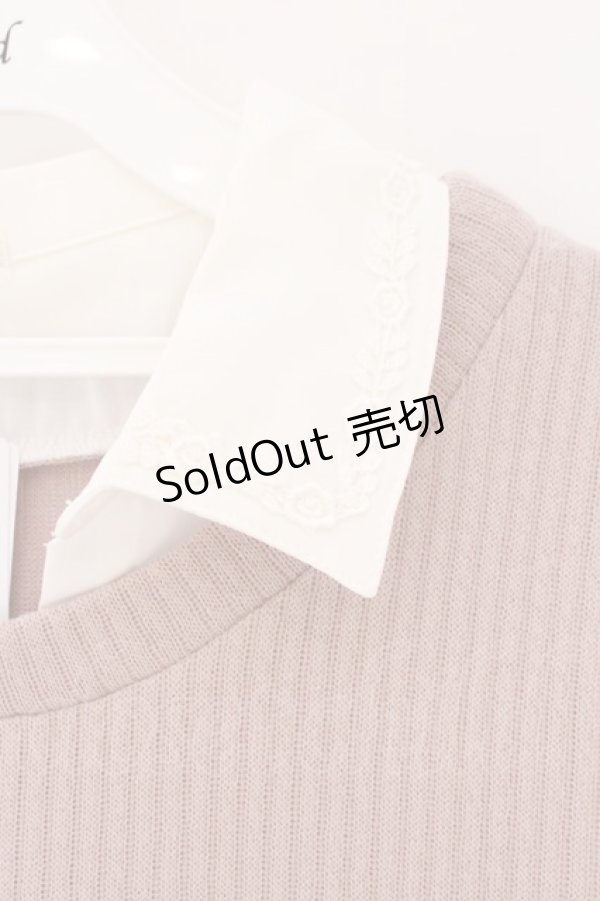 画像2: axes femme / レイヤード風カットPO M ピンクベージュ×オフ O-26-02-17-022-AX-TO-IG-OS (2)