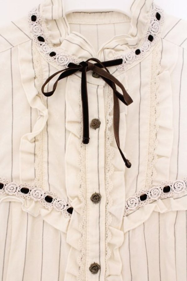 画像2: axes femme / バラ柄JQブラウス L オフシロ O-26-02-17-023-AX-BL-IG-OS (2)