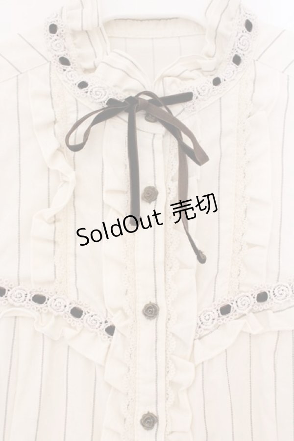 画像2: axes femme / バラ柄JQブラウス L オフシロ O-26-02-17-023-AX-BL-IG-OS (2)